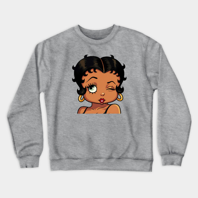 Betty Boop - Winking - Black Girl Magic Crewneck Sweatshirt by UrbanLifeApparel