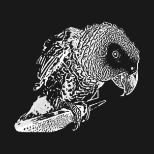 African Grey Parrot (Psittacus Erithacus) Grey Life T-Shirt