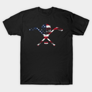 USA American Flag Ice Hockey Goalie T-Shirt
