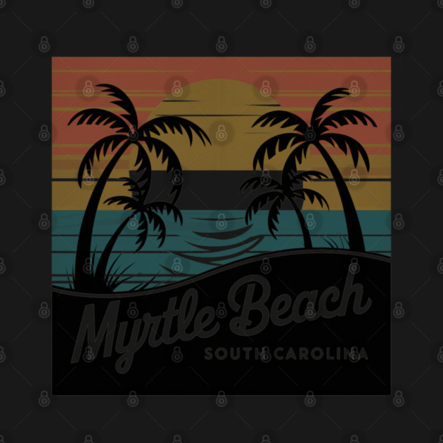Vintage Myrtle Beach Sunset, Retro South Carolina Beach by Pixel Threads 