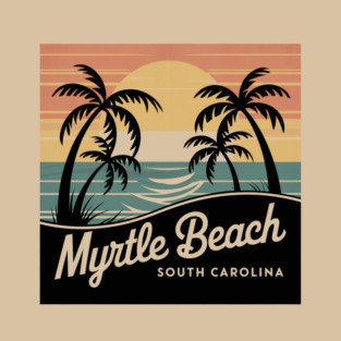 Vintage Myrtle Beach Sunset, Retro South Carolina Beach T-Shirt