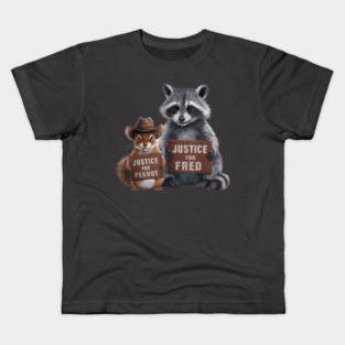 Justice For Peanut The Squirrel And Fred the Raccon Kids T-Shirt