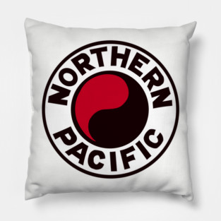 Vintage Northern Pacific Railroad Logo Pillow