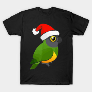 Cute Senegal Parrot Christmas Bird as Santa Claus Gift T-Shirt