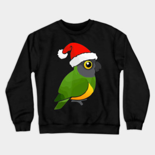 Cute Senegal Parrot Christmas Bird as Santa Claus Gift Crewneck Sweatshirt