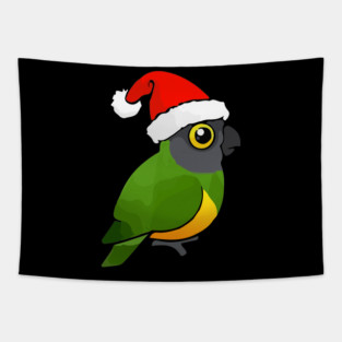 Cute Senegal Parrot Christmas Bird as Santa Claus Gift Tapestry