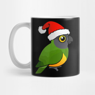 Cute Senegal Parrot Christmas Bird as Santa Claus Gift Mug
