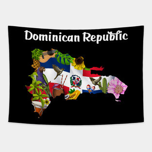 Dominican Republic Map Tapestry
