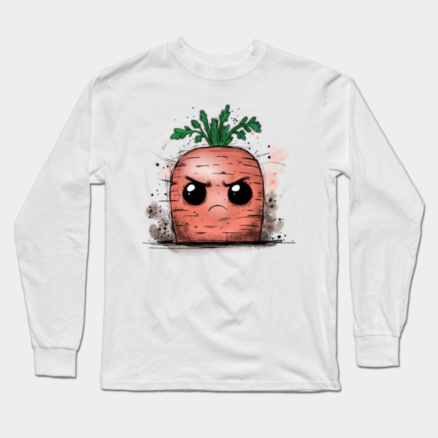 Grumpy Carrot Long Sleeve T-Shirt by H. R. Sinclair