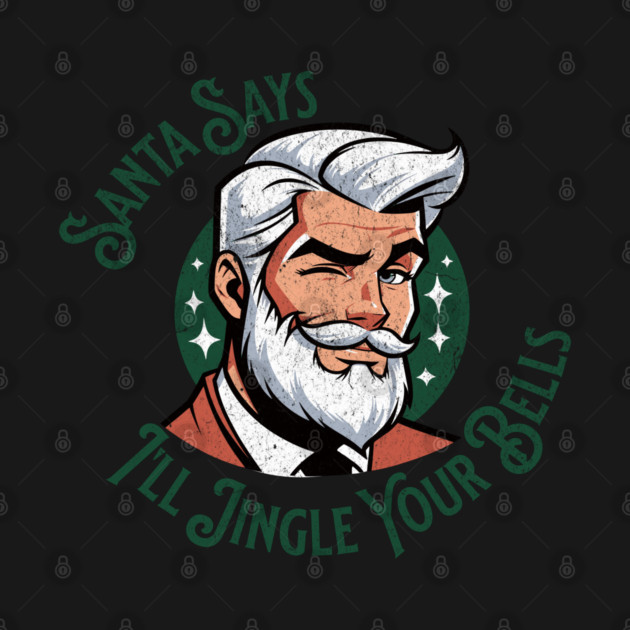 Sexy Santa Jingle Bells Christmas Handsome Santa Claus by Yesteeyear