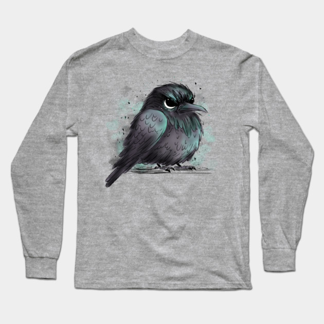 Grumpy Crow Long Sleeve T-Shirt by H. R. Sinclair