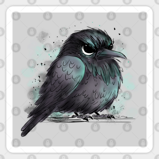 Grumpy Crow Sticker by H. R. Sinclair