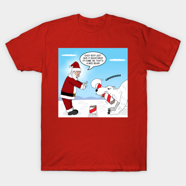 Santa Negotiates with a Polar Bear T-Shirt by OutToLunch