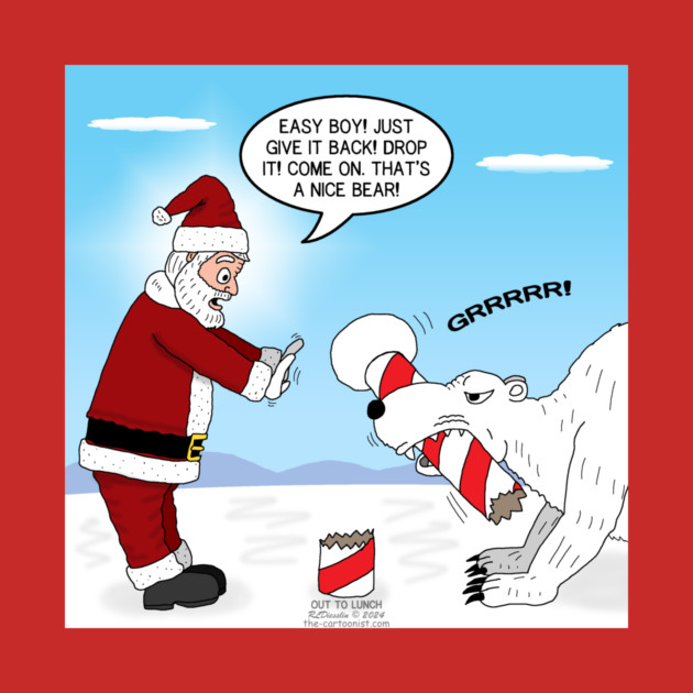 Santa Negotiates with a Polar Bear by OutToLunch