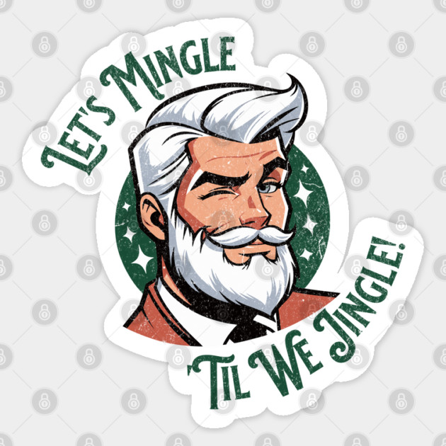 Sexy Santa Jingle Bells Christmas Handsome Santa Claus Sticker by Yesteeyear