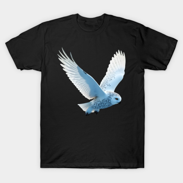 Snowy Owl in Flight T-Shirt by BirdsnStuff