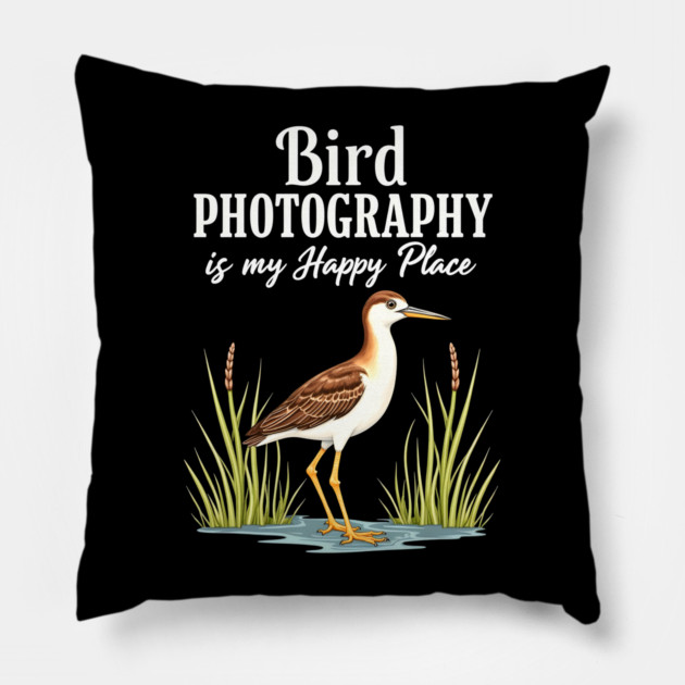 Bird Photography is My Happy Place Pillow by BirdsnStuff