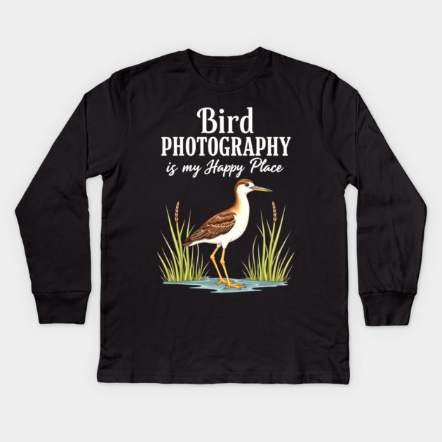 Bird Photography is My Happy Place Kids Long Sleeve T-Shirt by BirdsnStuff