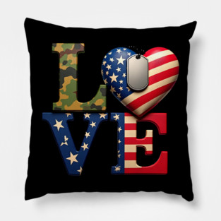 Military-themed LOVE design. Crafted with Camouflage Pillow