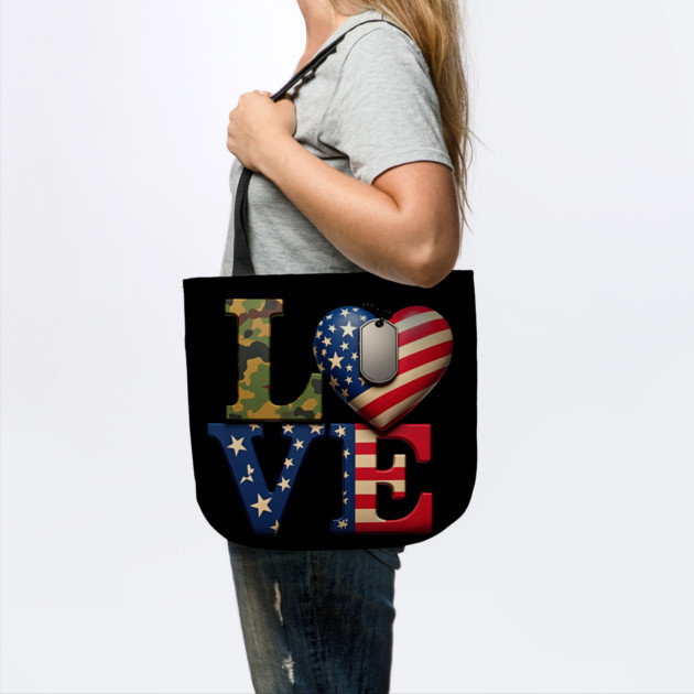 Military-themed LOVE design. Crafted with Camouflage by BirdsnStuff