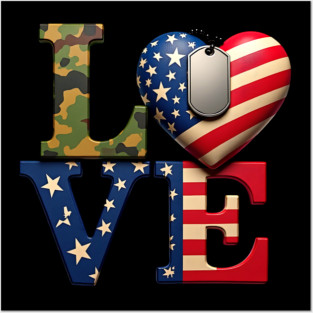 Military-themed LOVE design. Crafted with Camouflage Posters and Art
