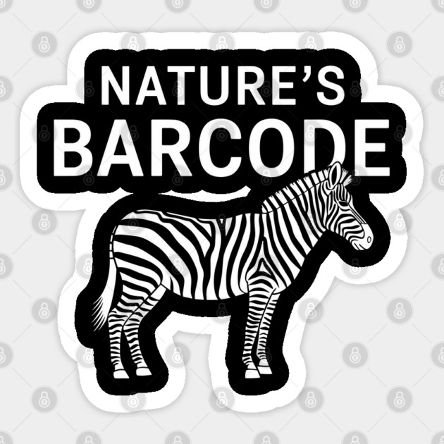 Nature's Barcode Zebra Stripes Wildlife Humor Sticker by Anticorporati