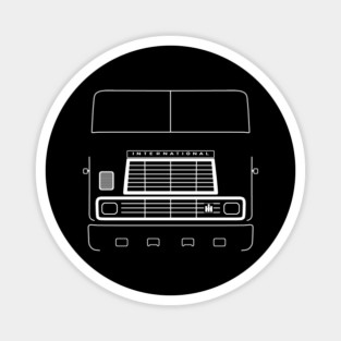 International Harvester 9670 cabover classic truck outline graphic (white) Magnet