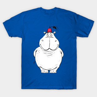 A Big Handsome Hippo with a Cute Little Fez Hat T-Shirt