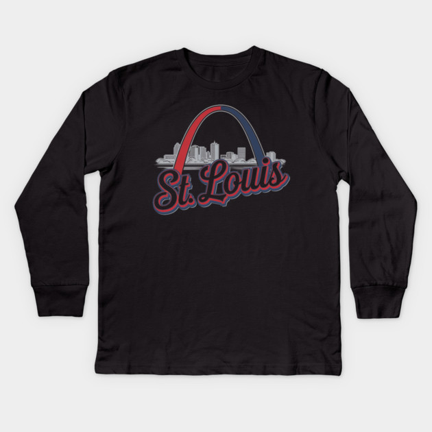 St. Louis Gateway Arch, Iconic City Pride Kids Long Sleeve T-Shirt by Pixel Threads 