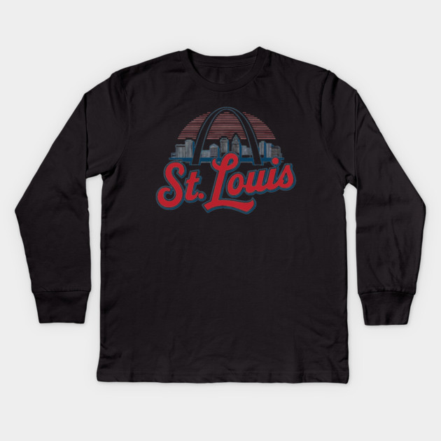 St. Louis Gateway Arch, Iconic City Pride Kids Long Sleeve T-Shirt by Pixel Threads 