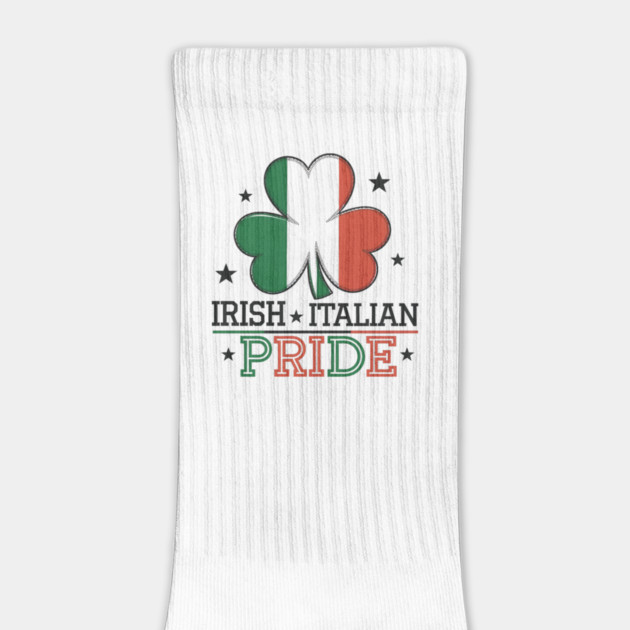 Irish Italian Pride Dual Heritage Shamrock, Flag Design by Pixel Threads 