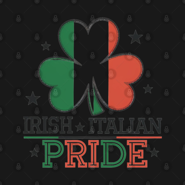 Irish Italian Pride Dual Heritage Shamrock, Flag Design by Pixel Threads 