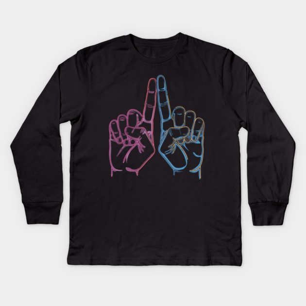 Sign Language Kids Long Sleeve T-Shirt by Pixel Threads 