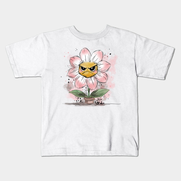 Grumpy Flower Kids T-Shirt by H. R. Sinclair
