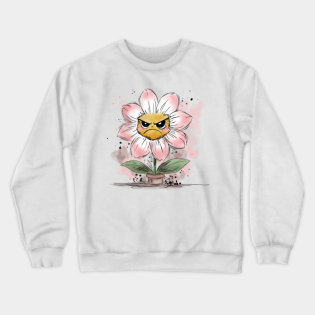 Grumpy Flower Crewneck Sweatshirt by H. R. Sinclair