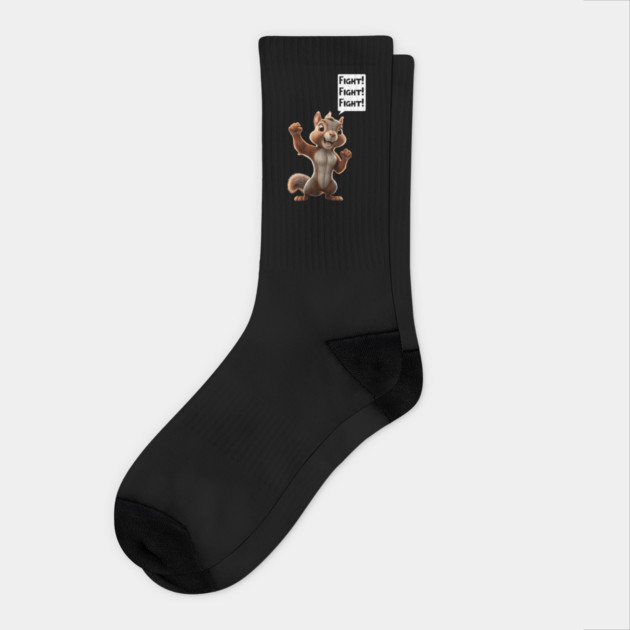 Peanut the Squirrel Socks by QuirkyQuest Creations