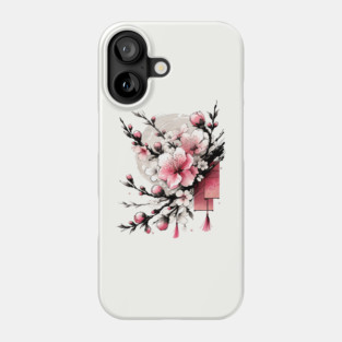 Ink Drawing of Hoa Dao Happy New Year Phone Case