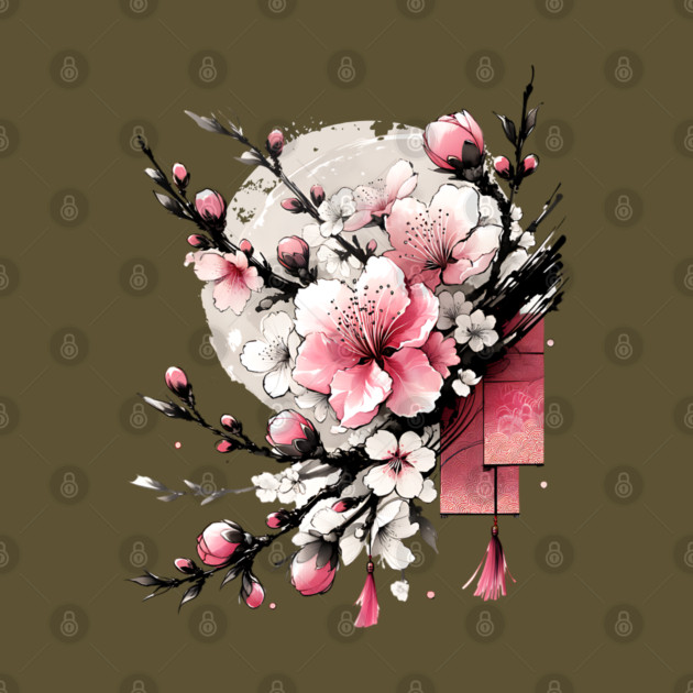 Ink Drawing of Hoa Dao Happy New Year by HolidayBug