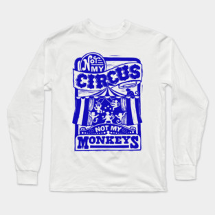 Not My Monkeys Circus Blue Long Sleeve T-Shirt