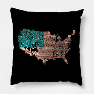 Trump 2024 Election Map Flag Pillow