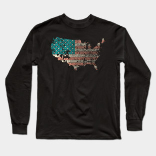 Trump 2024 Election Map Flag Long Sleeve T-Shirt