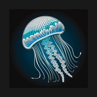 Blue Jellyfish Illustration T-Shirt