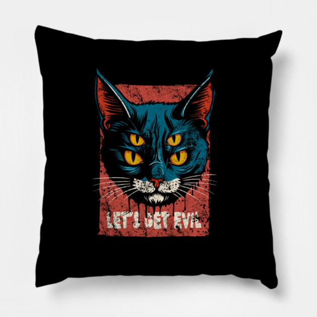 LET'S GET EVIL Pillow by artslaves