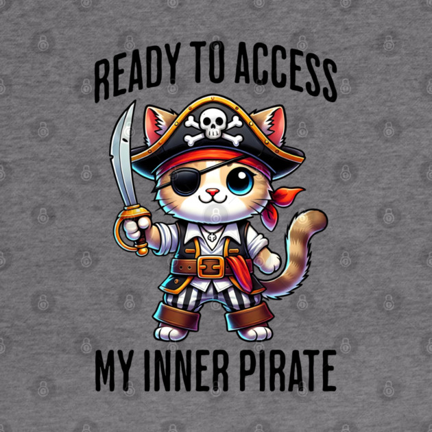Ready To Access My Inner Pirate fierce cat design by Luxinda