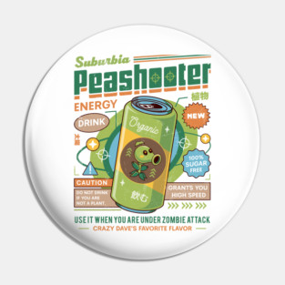 Peashooter Energy Drink Pin