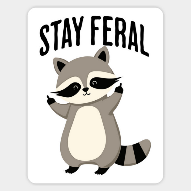 Raccoon Urges Everyone to "Stay Feral" Magnet by Luxinda