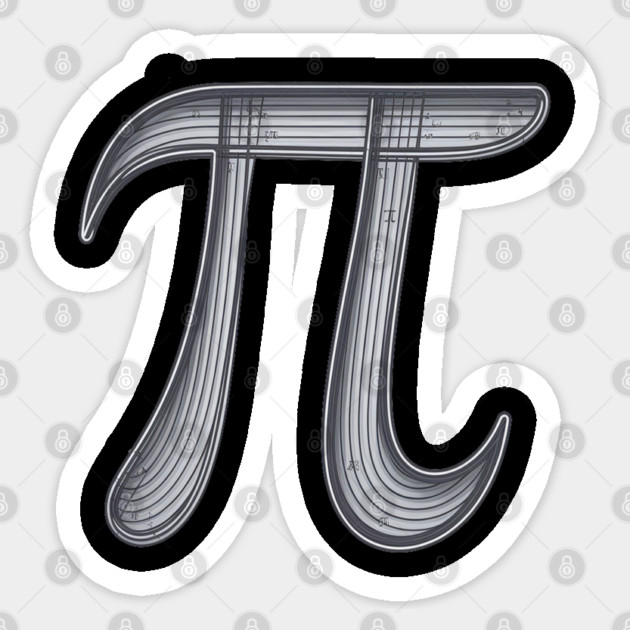 Pi Symbol Sticker by Pixel Threads 