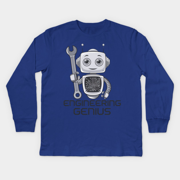 Engineering Genius Kids Long Sleeve T-Shirt by Pixel Threads 