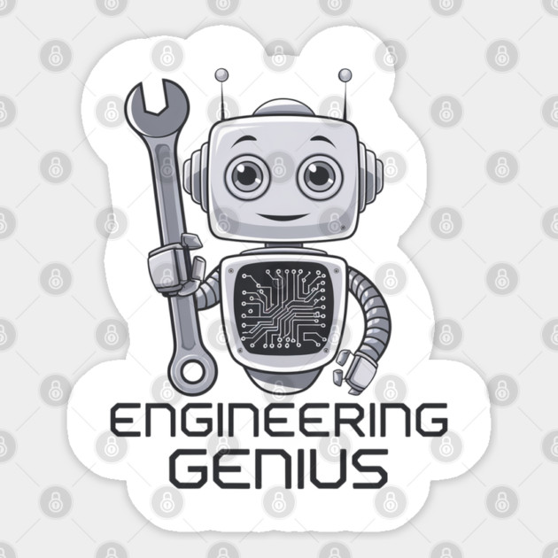 Engineering Genius Sticker by Pixel Threads 