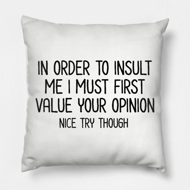 In order to insult me - Sarcastic Quote Pillow by UrbanLifeApparel